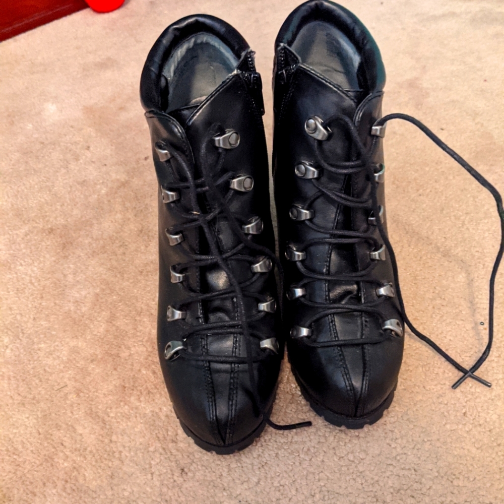 Vera Wang High Heel Lace Up Boots